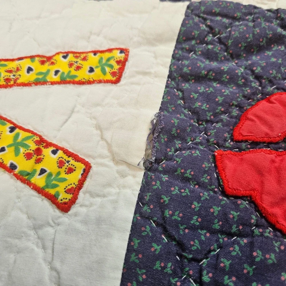 ABC handmade sampler quilt, twin